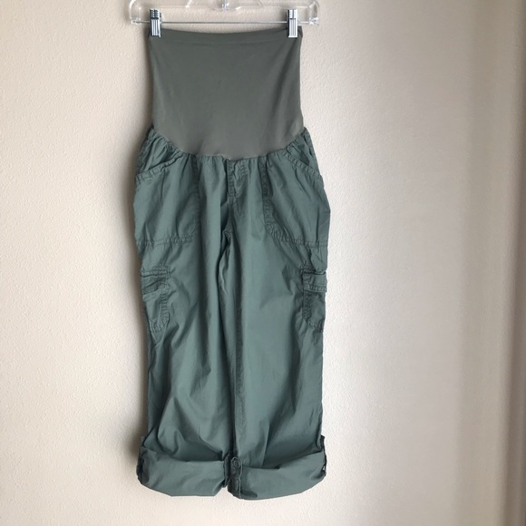 Motherhood Maternity Olive Green Cargo Crop Pants - Picture 2 of 11